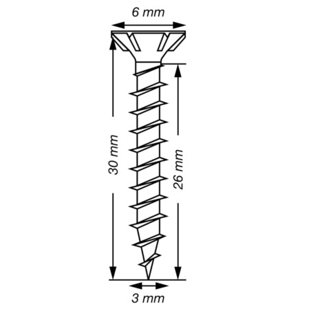 1 x Spax T-STAR MÁS cabeza fresada/testa svasat TORX T10 Inoxidable A2 3x30 roscado total microtornillo