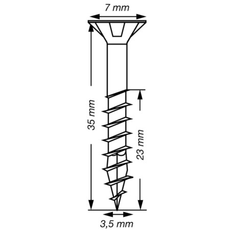 1 x Spax T-STAR MÁS cabeza fresada/testa svasat TORX T15 Inoxidable A2 3.5X35 roscado en 23