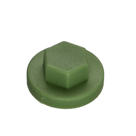 1 x Capuchón cabeza hexagonal Polietileno RAL6011 verde reseda Para tornillos autotaladrantes o para chapa 6.3