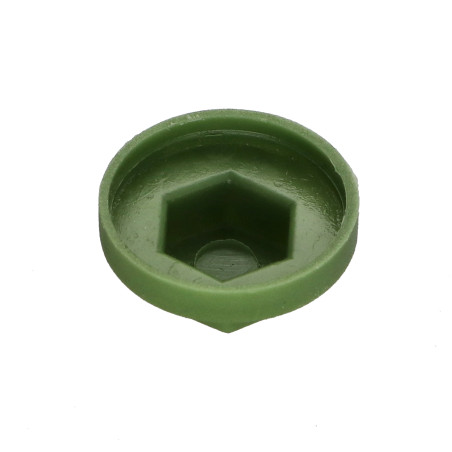 1 x Capuchón cabeza hexagonal Polietileno RAL6011 verde reseda Para tornillos autotaladrantes o para chapa 6.3
