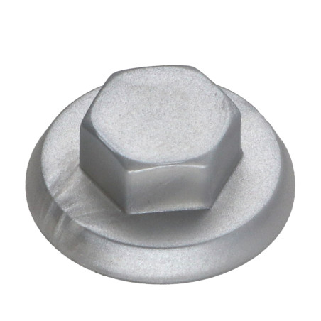 1 x Capuchón cabeza hexagonal Polietileno RAL9006 aluminio blanco Para tornillos autotaladrantes o para chapa 6.3