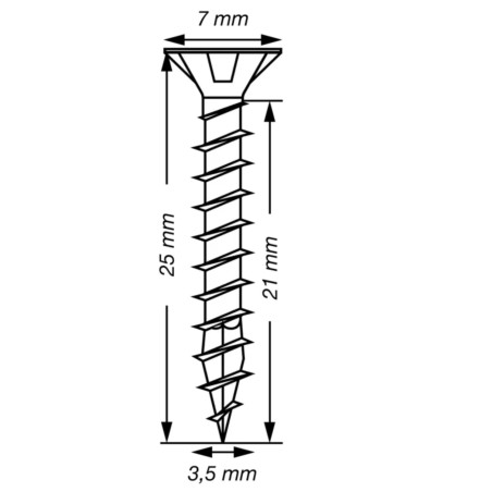 1 x Spax T-STAR MÁS cabeza fresada/testa svasat TORX T15 Inoxidable A2 3.5X25 roscado total