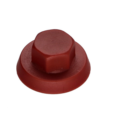 1 x Capuchón cabeza hexagonal Polietileno RAL3011 marrón rojizo Para tornillos autotaladrantes o para chapa 4.8-5.5