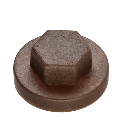 1 x Capuchón cabeza hexagonal Polietileno RAL8014 marrón sepia Para tornillos autotaladrantes o para chapa 6.3