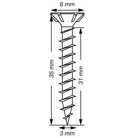 1 x Spax T-STAR MÁS cabeza fresada/testa svasat TORX T10 Inoxidable A2 3X35 roscado total microtornillo