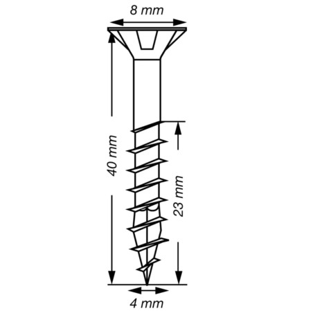 1 x Spax T-STAR MÁS cabeza fresada/testa svasat TORX T20 Inoxidable A2 4X40 roscado en 23