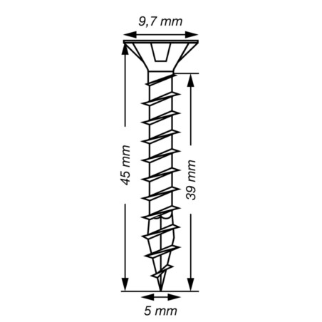 1 x Spax T-STAR MÁS cabeza fresada/testa svasat TORX T20 Inoxidable A2 5X45 roscado total