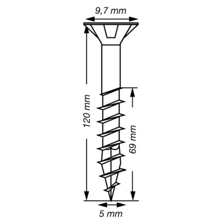 1 x Spax T-STAR MÁS cabeza fresada/testa svasat TORX T20 Inoxidable A2 5X120 roscado en 69