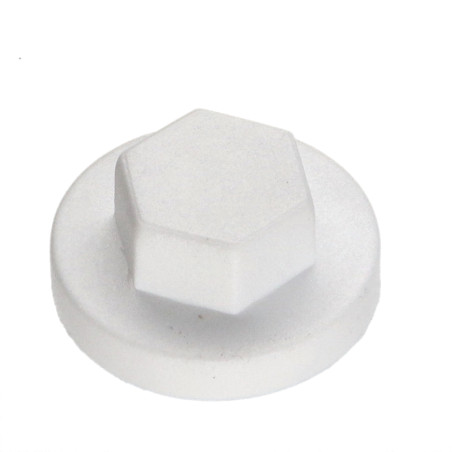 1 x Capuchón cabeza hexagonal Polietileno RAL9010 blanco puro Para tornillos autotaladrantes o para chapa 4.8-5.5