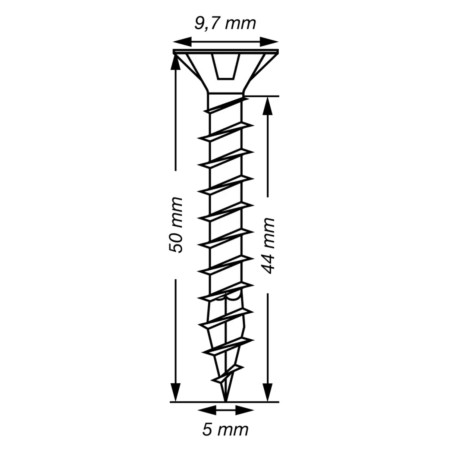 1 x Spax T-STAR MÁS cabeza fresada/testa svasat TORX T20 Inoxidable A2 5X50 roscado total