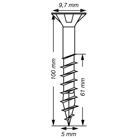 1 x Spax T-STAR MÁS cabeza fresada/testa svasat TORX T20 Inoxidable A2 5X100 roscado en 61