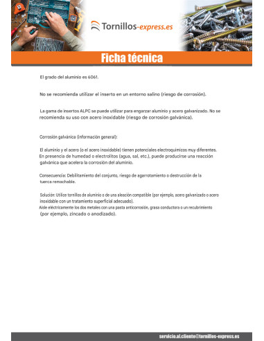 1 x Tuerca remachable M3X10 ALPC 30 Aluminio...
