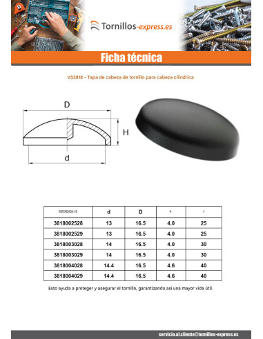 1 x Tapón para Cabeza de Tornillo TORX T25...