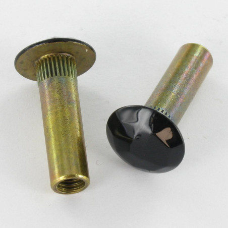1 x Tuerca encuadernador MARTILLADO 8X28 rosca hembra ciega M6 Latón RAL9005 negro intenso