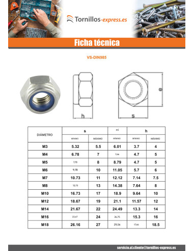 1 x Tuerca autoblocante M12 Acero cincado...