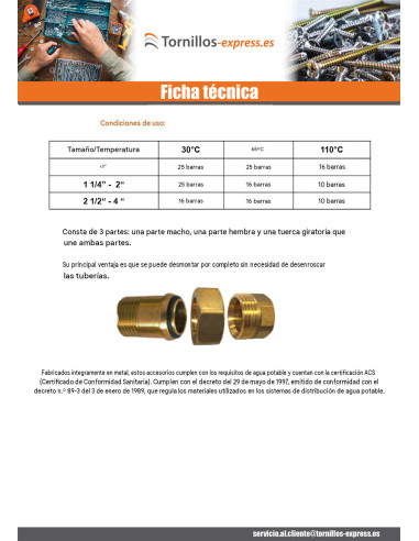 1 x Conector recto con junta tórica 26x34 (1")...
