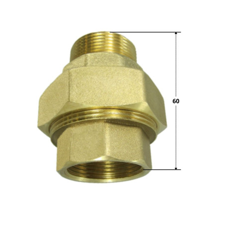 1 x Conector de unión recto 20x27 (3/4") macho hembra Latón Figura 341