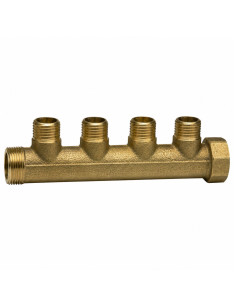 Colector 4 salidas 26x34 (1") macho hembra Latón para...