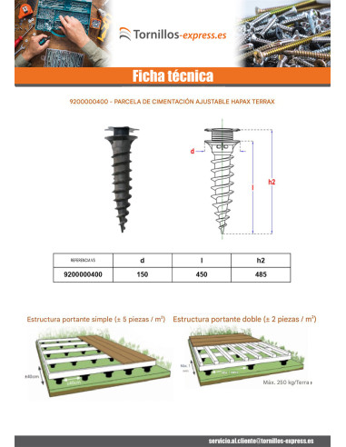 1 x Base ajustable HAPAX TERRAX 450 mm