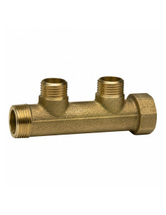 Colector 2 salidas 20x27 (3/4") macho hembra Latón para...