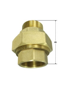 Conector de unión recto 40x49 (1"1/2) macho hembra Latón... 2