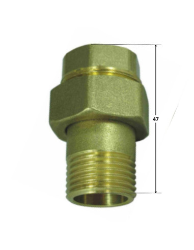1 x Conector recto cónico esférico 15x21 (1/2")...
