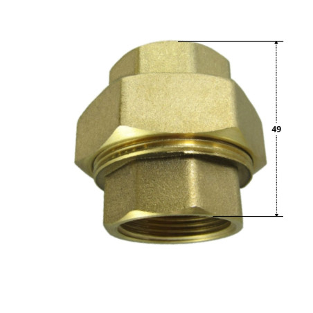 1 x Conector de unión recto 20x27 (3/4") hembra hembra Latón Figura 340