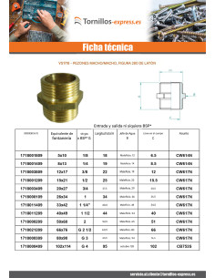 Machón HIGO 280 Masculino / Masculino 80x90 (3") Latón 2