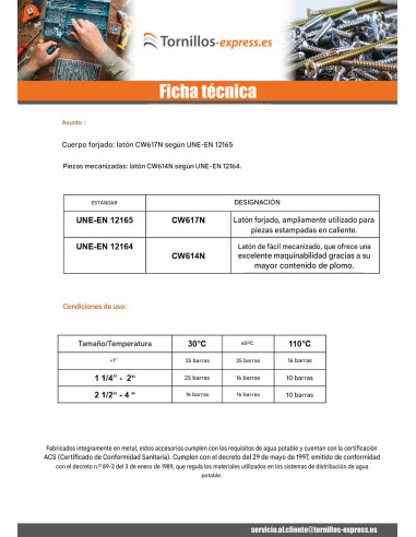 1 x Conector hembra Figura 300 26x34 (1") Latón