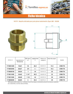Machón junta plana HIGO 280 Masculino / Masculino... 2