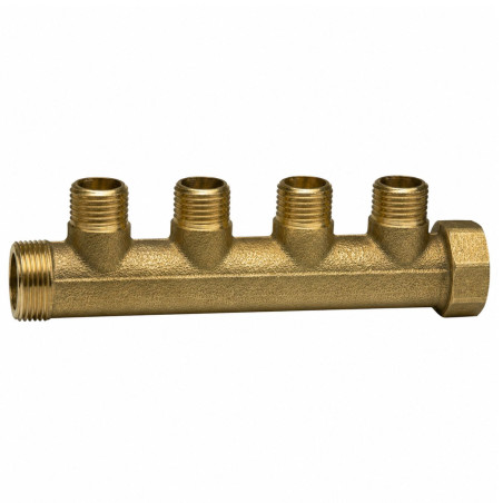 1 x Colector 4 salidas 20x27 (3/4") macho hembra Latón para fontanería sanitaria