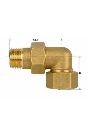 1 x Conector de codo esferocónico 20x27 (3/4")...
