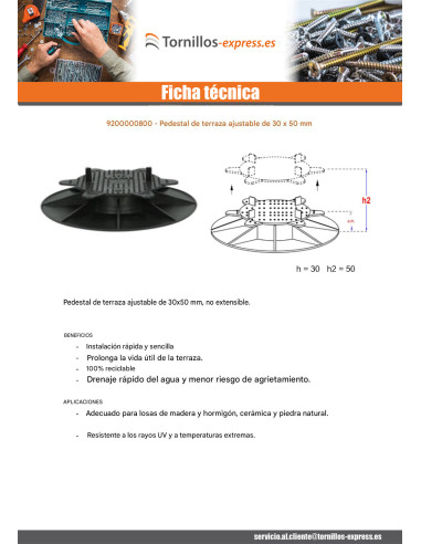 1 x Trama terraza ajuste 30X50