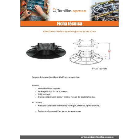 1 x Trama terraza ajuste 30X50