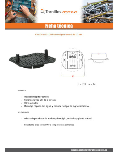1 x Cabeza vigueta terraza 122