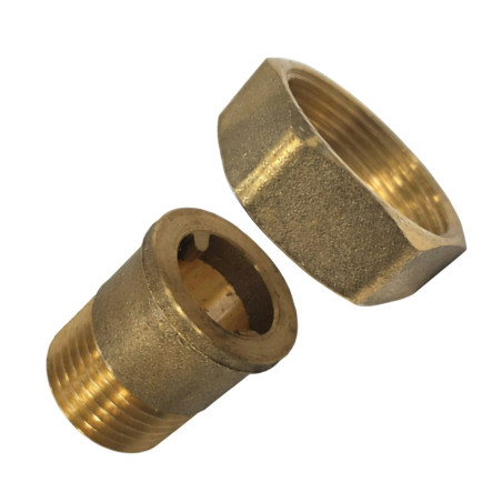 1 x Conector de unión plano macho hembra 15x21 (1/2") X 20x27 (3/4") Latón