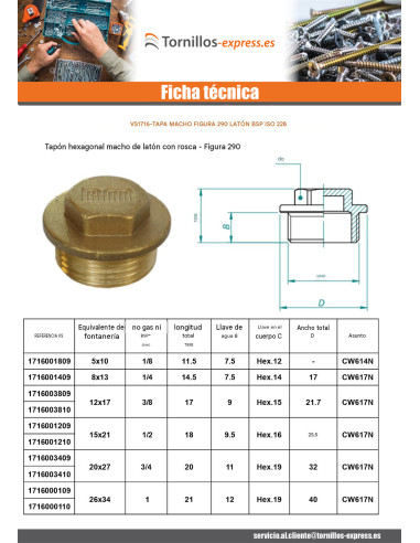 1 x Conector macho Figura 290 15x21 (1/2")...