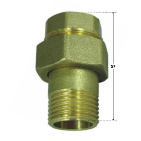 1 x Conector recto cónico esférico 26x34 (1") macho hembra Latón Figura 341