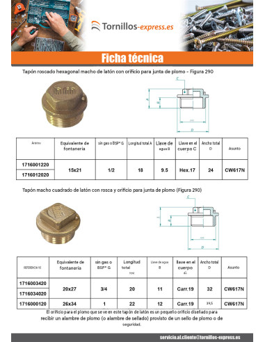 1 x Conector macho Figura 290 15x21 (1/2")...