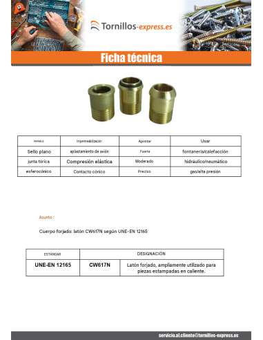 1 x Conector recto cónico esférico 26x34 (1")...
