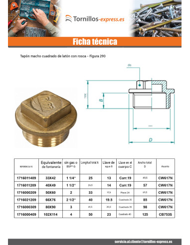 1 x Conector macho Figura 290 20x27 (3/4") Latón