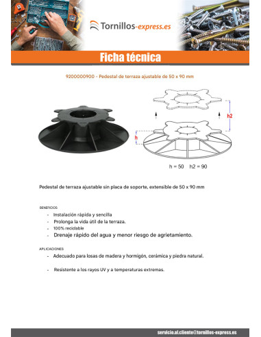 1 x Trama terraza ajuste 50X90