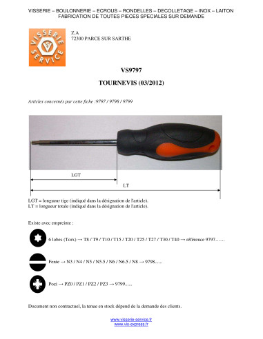 1 x Destornillador TORX T30 longitud total 220...
