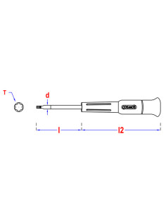 Destornillador fin TORX T10 longitud total 80 longitud... 2