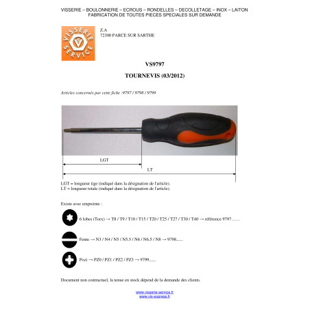 1 x Destornillador TORX T20 longitud total 210 longitud varilla metálica 100