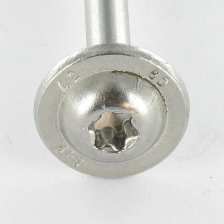 1 x Tornillo estructura cabeza disco Inoxidable A2 3X50 roscado en 30 TORX T10 diámetro de cabeza: 9