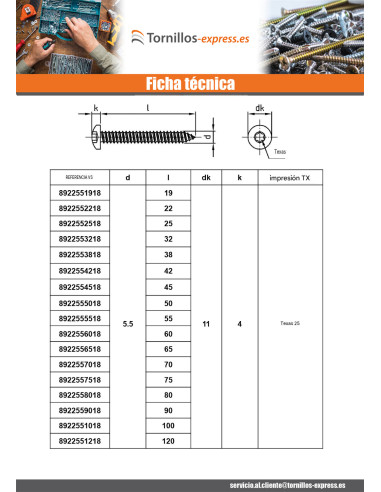 1 x Tornillo chapa cabeza cilíndrica abombada...