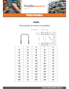 Estribo fondo recto o plano 85X62X85 M10/30/30 Inoxidable A4 2