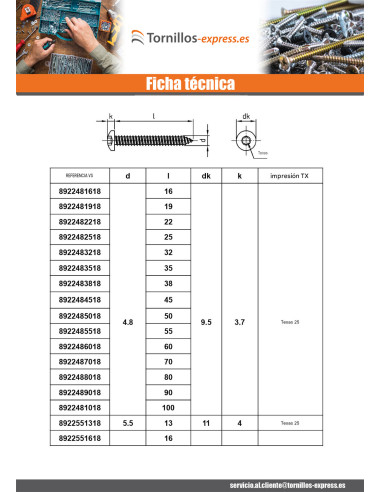 1 x Tornillo chapa cabeza cilíndrica abombada...