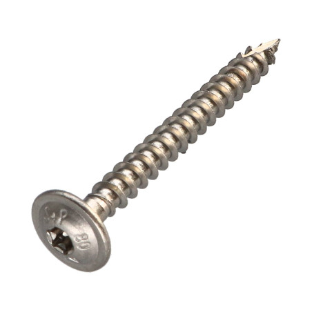 1 x Tornillo estructura cabeza disco Inoxidable A2 8X70 roscado en 50 TORX T40 diámetro de cabeza: 20